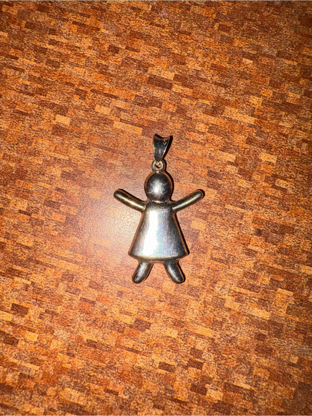 Sterling Silver Girl Pendant Necklace Charm - Silver